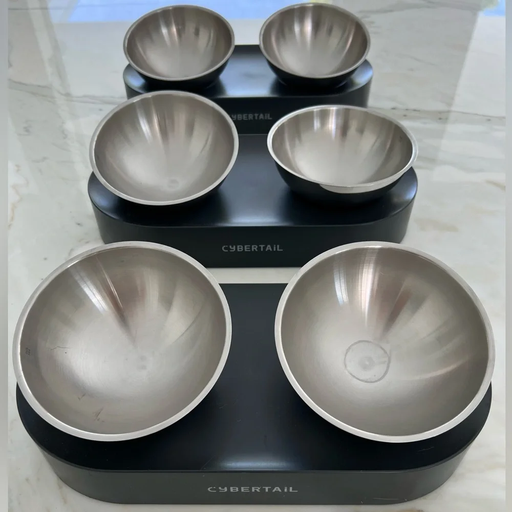 CYBERTAIL PREMIUM QUALITY 304 STAINLESS STEEL CAT BOWLS